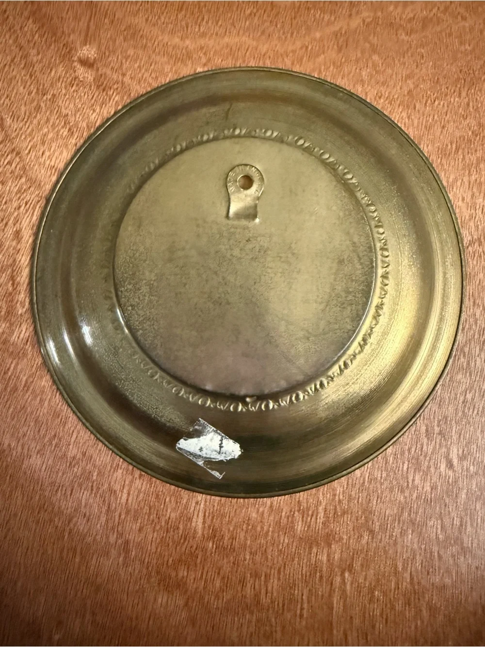 Vintage Picture Brass-Tone Round Wall Plaque with Scenic Insert Gold Toned OSP